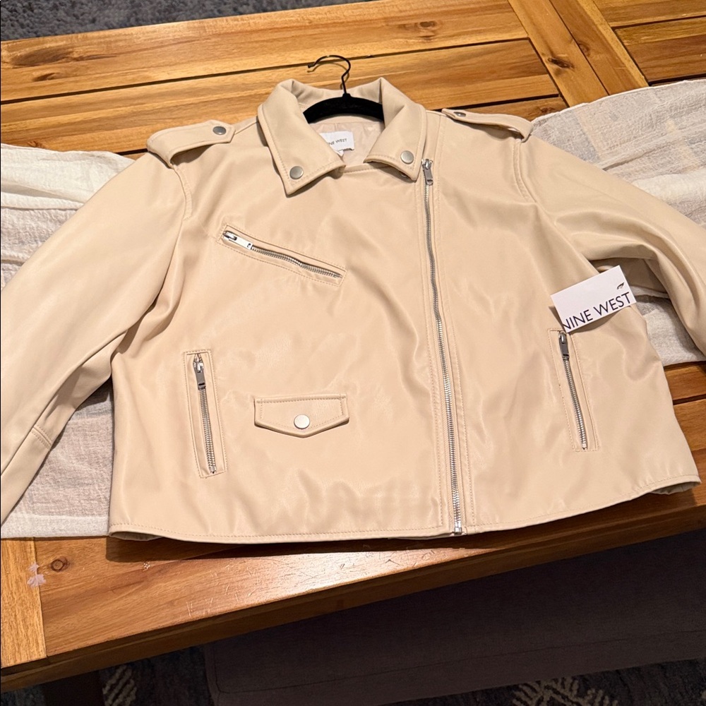 Nine West Beige Leather Jacket